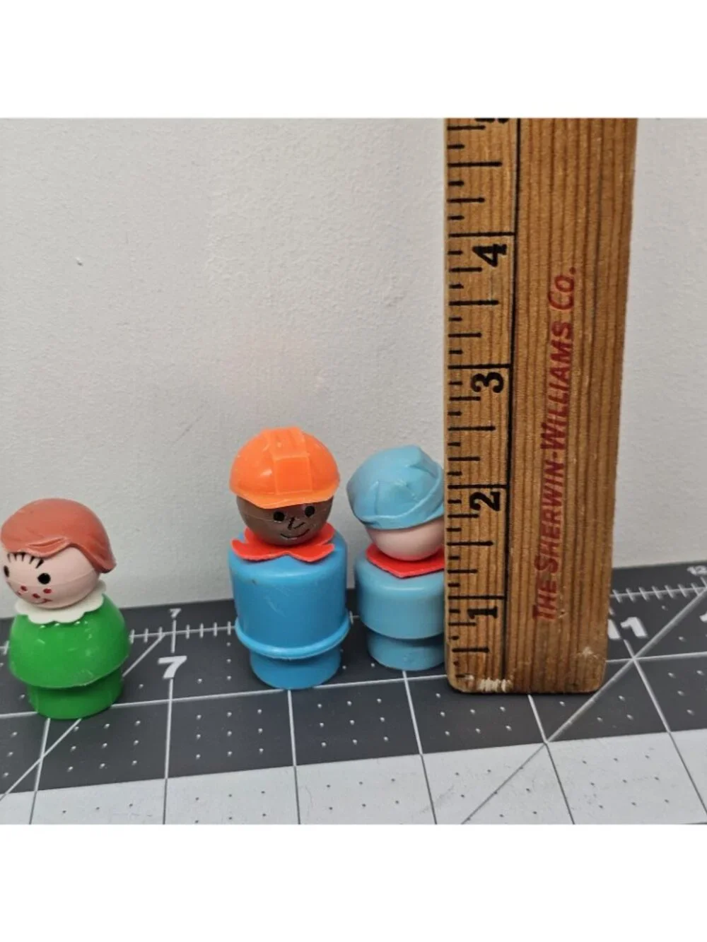 Vintage Fisher Price Little People Lot 3 Figures Construction Worker Boy Plastic